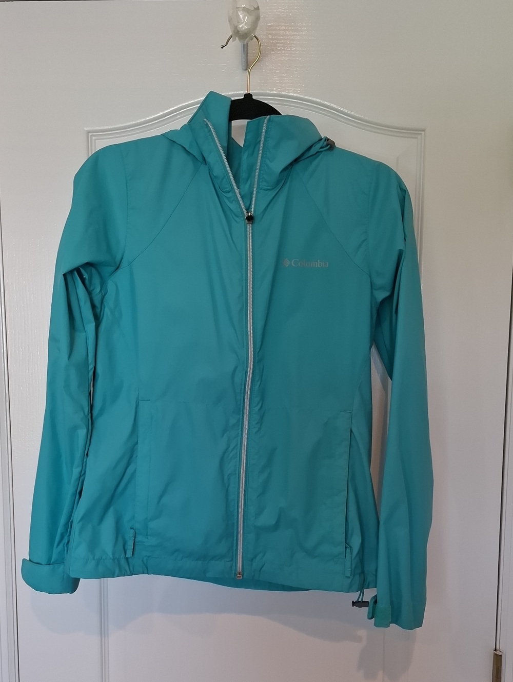 Columbia Women's Teal Lightweight Windbreaker Hooded Jacket